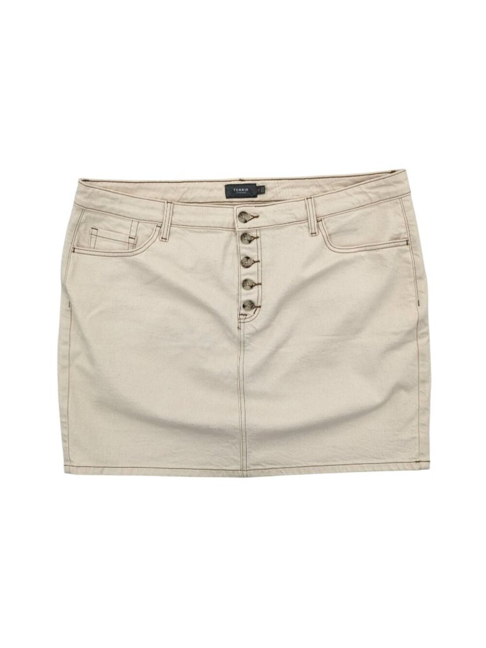Torrid Denim Mini Skirt Button Front Stretch Neutral Casual Festival Y2K Plus 20